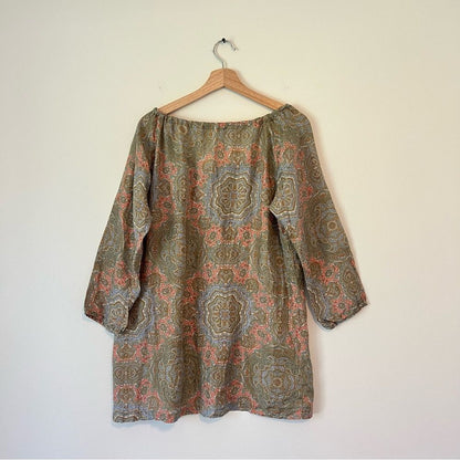 J. Crew Harbor Paisley 100% Silk Tunic Top Size Medium