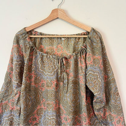 J. Crew Harbor Paisley 100% Silk Tunic Top Size Medium