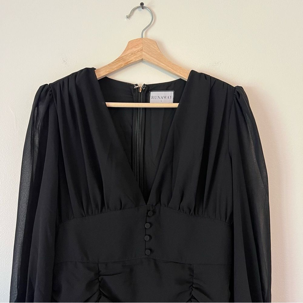 Runaway the Label Black Puff Long Sleeve Mini Dress Size 8