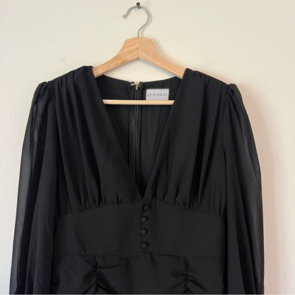 Runaway the Label Black Puff Long Sleeve Mini Dress Size 8