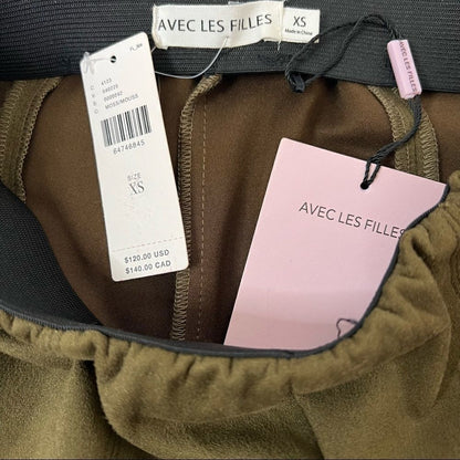 Anthropologie | Avec Les Filles Slit-Front Sueded Leggings Size XS