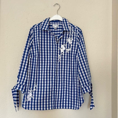 Croft & Barrow Embroidered Gingham Button Down Shirt