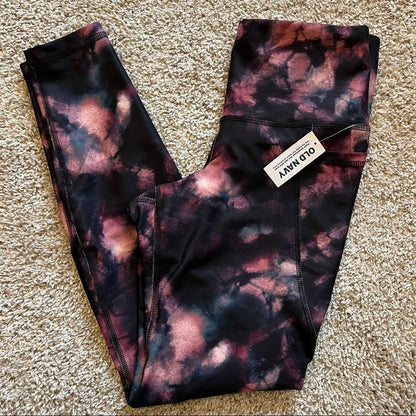 Old Navy High Waisted PowerSoft 7/8-Length Tie-Dye Side-Pocket Leggings Size S