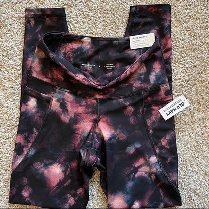 Old Navy High Waisted PowerSoft 7/8-Length Tie-Dye Side-Pocket Leggings Size S