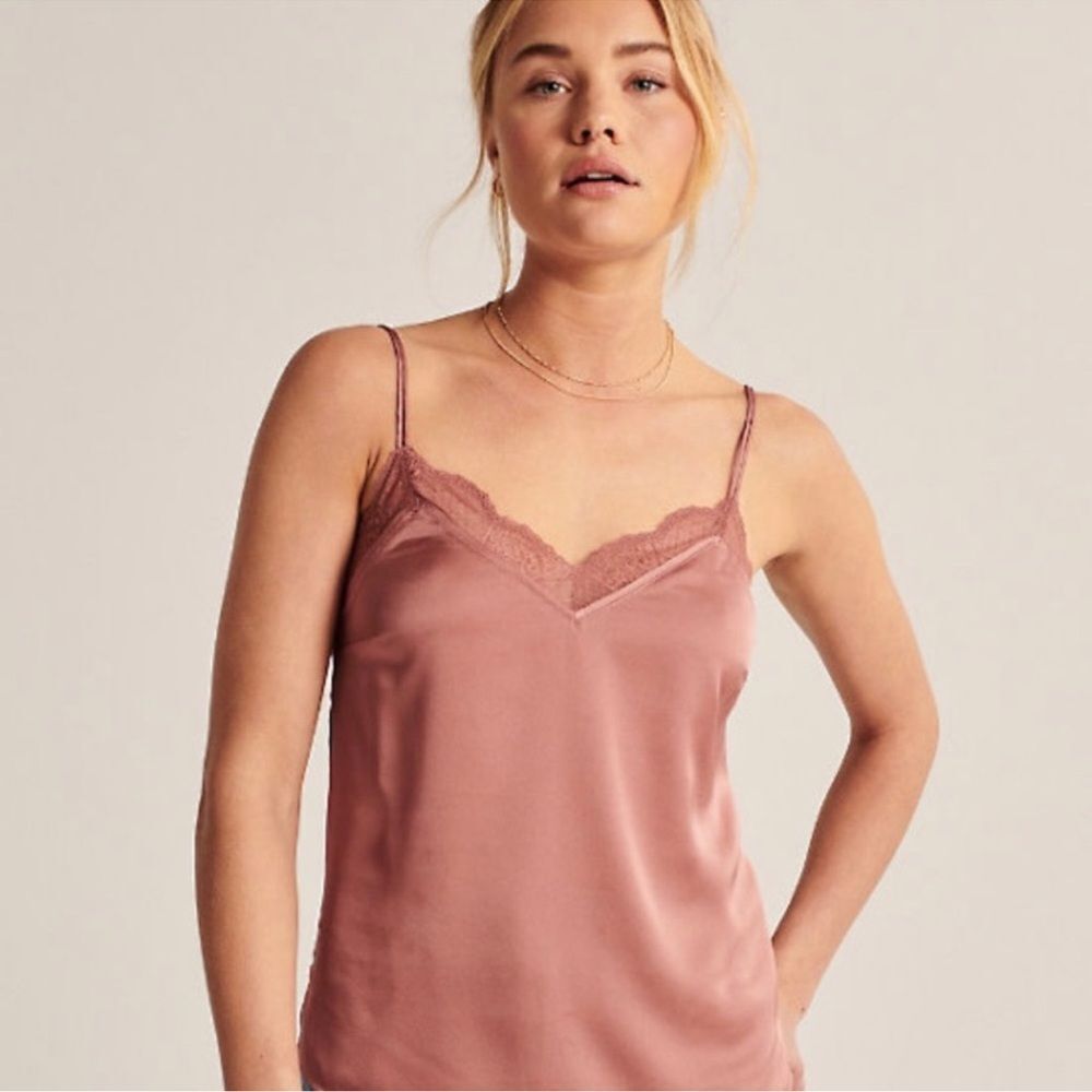 Abercrombie & Fitch Lace Trim Cami Tank Top Size Small