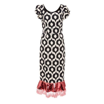 Sachin + Babi Ayran Midi Sequin Tassel Cocktail Dress NEW Size 4 (FLAWED)