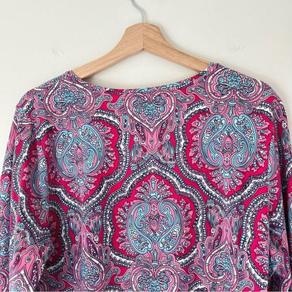 Talbots Classic Cotton Crewneck Tee in Mod Paisley Size XLP