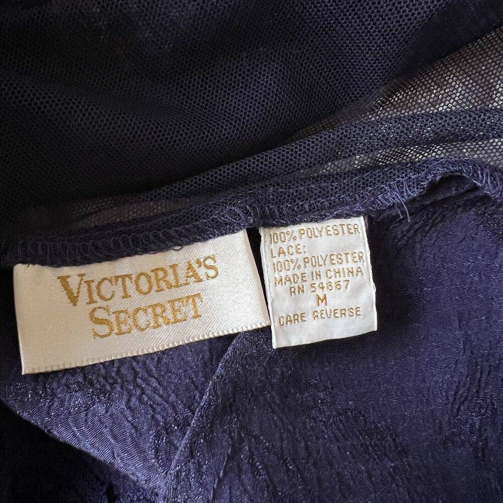 Vintage Gold Label Victoria’s Secret Navy Jacquard Satin Maxi Dress Goth Fairy M