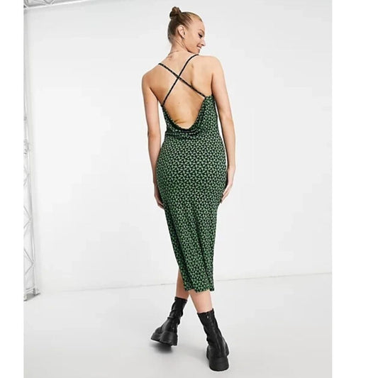 Abercrombie & Fitch Cowl Neck Strappy Midi Slip Dress NEW Size XSP