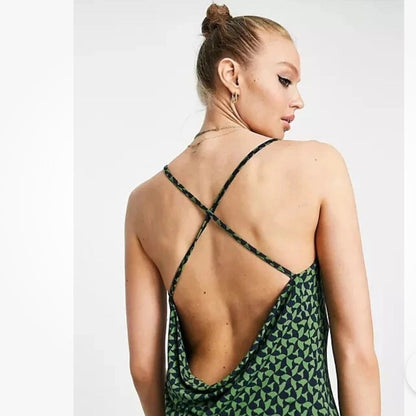 Abercrombie & Fitch Cowl Neck Strappy Midi Slip Dress NEW Size XSP