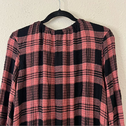 Anthropologie Cloth & Stone Daia Plaid Mini Dress Size Large (Missing Belt)
