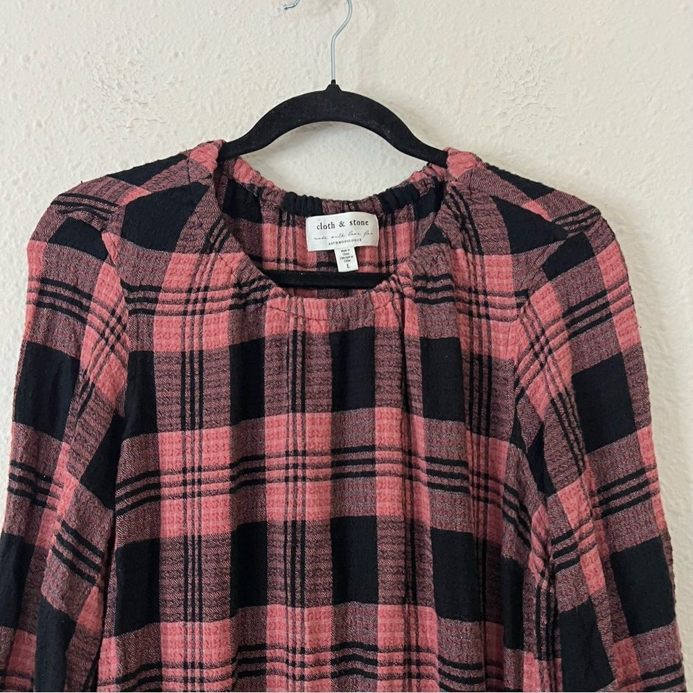 Anthropologie Cloth & Stone Daia Plaid Mini Dress Size Large (Missing Belt)