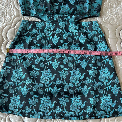 Anthropologie Hutch Floral Jacquard Cut-Out Mini Dress NEW Size 10