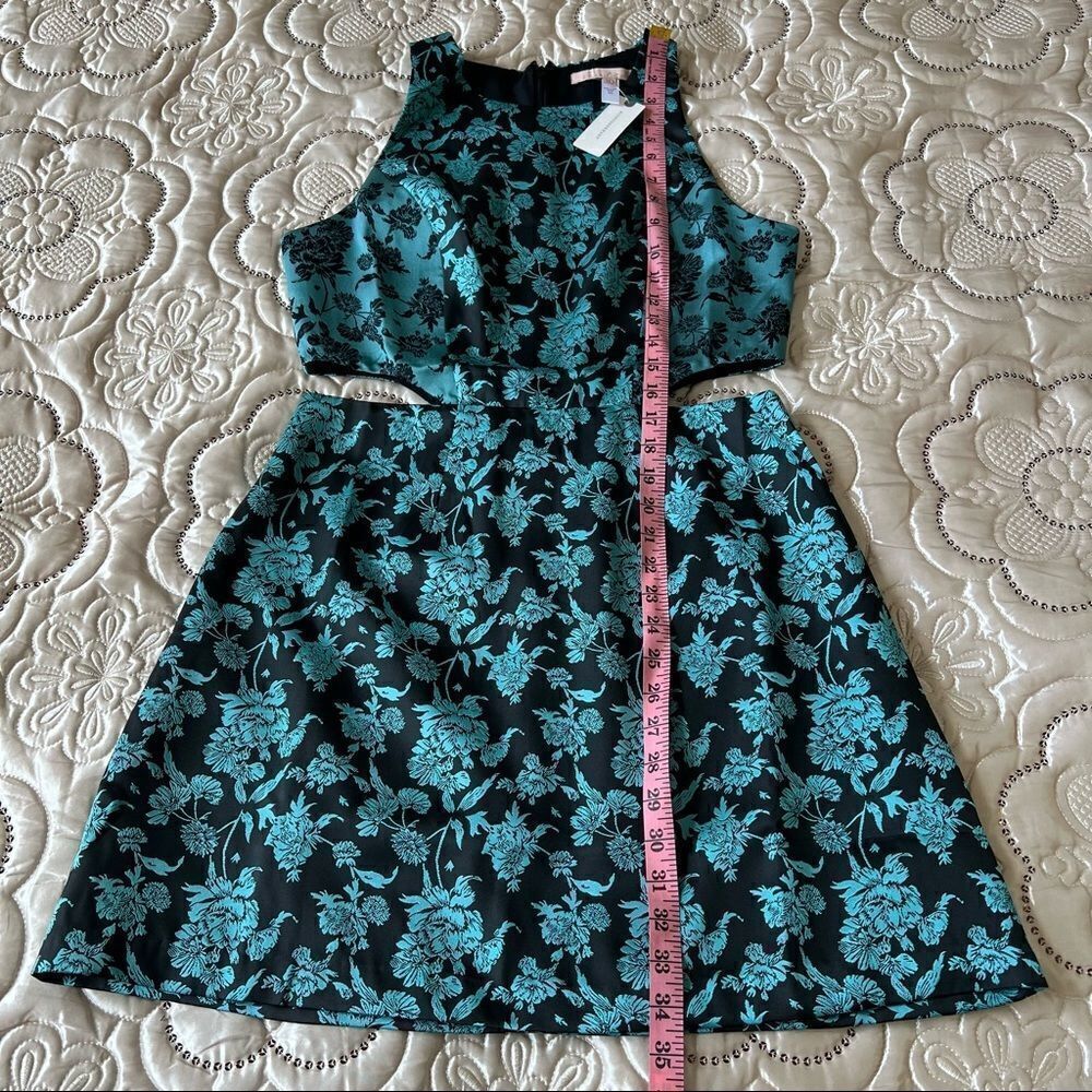 Anthropologie Hutch Floral Jacquard Cut-Out Mini Dress NEW Size 10