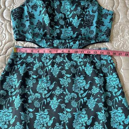 Anthropologie Hutch Floral Jacquard Cut-Out Mini Dress NEW Size 10