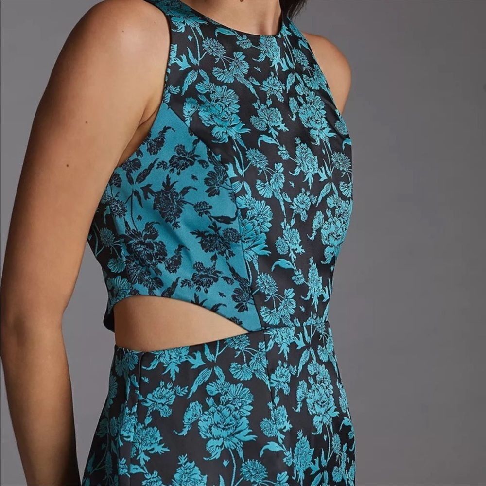 Anthropologie Hutch Floral Jacquard Cut-Out Mini Dress NEW Size 10