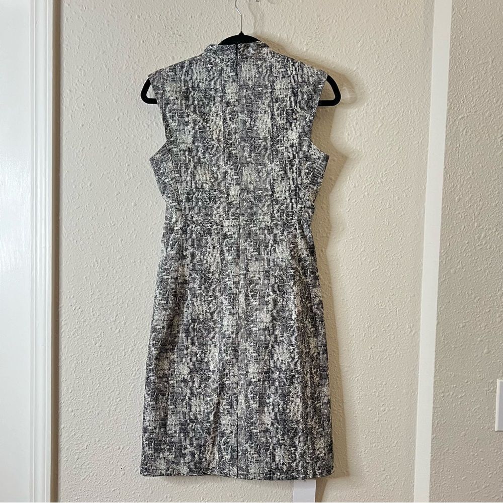 MM Lafleur Aditi Sheath Dress in Black and White Crackle Print NEW Size 2