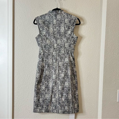 MM Lafleur Aditi Sheath Dress in Black and White Crackle Print NEW Size 2