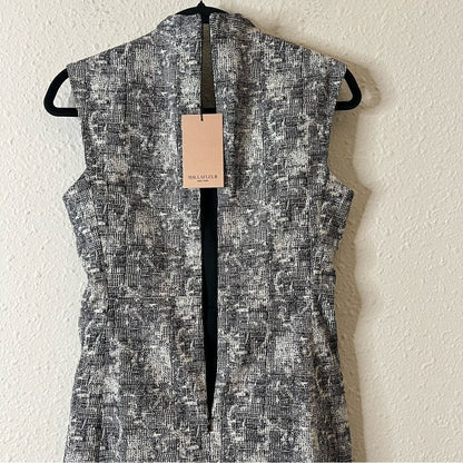 MM Lafleur Aditi Sheath Dress in Black and White Crackle Print NEW Size 2