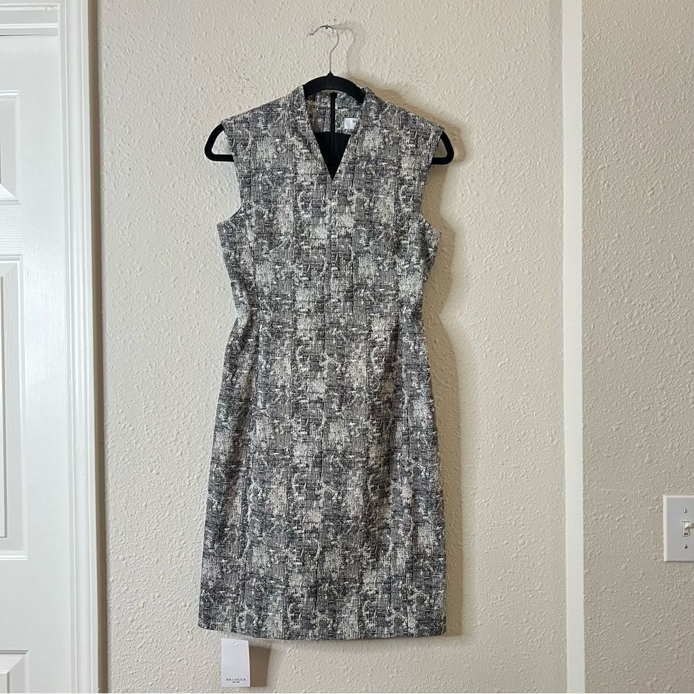 MM Lafleur Aditi Sheath Dress in Black and White Crackle Print NEW Size 2