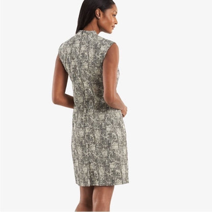 MM Lafleur Aditi Sheath Dress in Black and White Crackle Print NEW Size 2