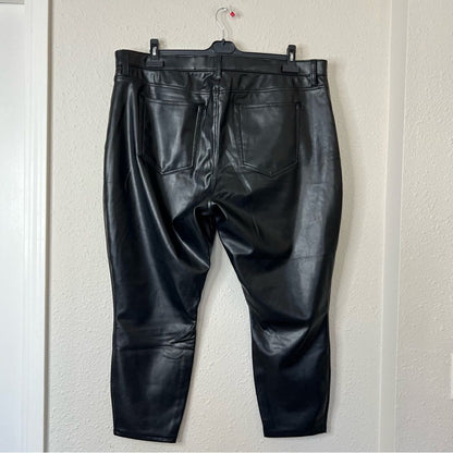 Abercrombie & Fitch Curve Love High Rise Skinny Vegan Leather Pants NEW Black 35