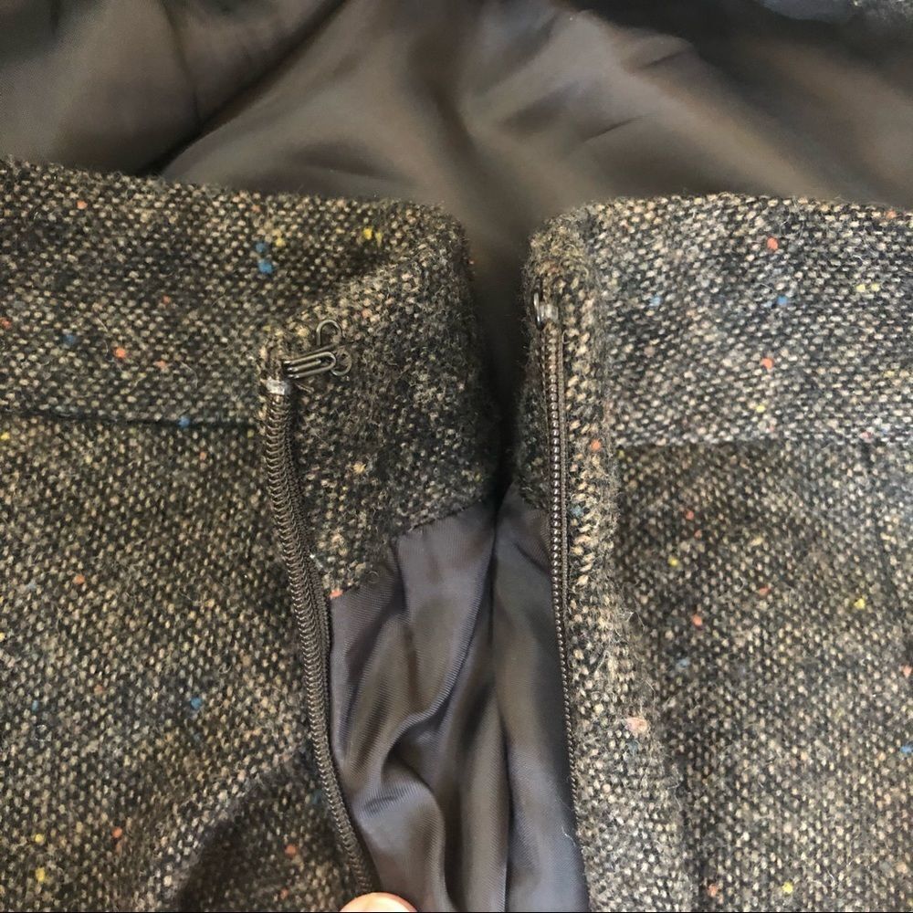 LOFT Speckled Brown Wool Blend Mini Skirt Size 00P