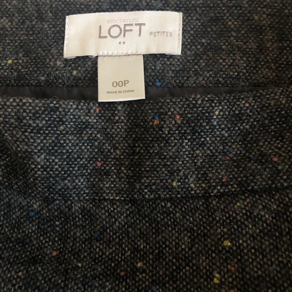 LOFT Speckled Brown Wool Blend Mini Skirt Size 00P