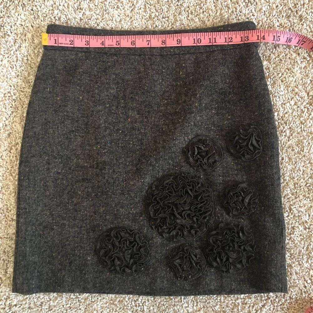 LOFT Speckled Brown Wool Blend Mini Skirt Size 00P
