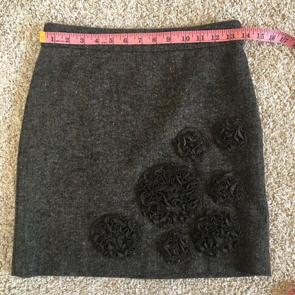 LOFT Speckled Brown Wool Blend Mini Skirt Size 00P