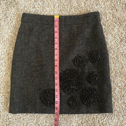 LOFT Speckled Brown Wool Blend Mini Skirt Size 00P