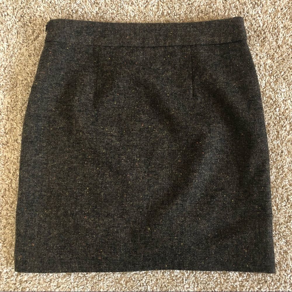 LOFT Speckled Brown Wool Blend Mini Skirt Size 00P