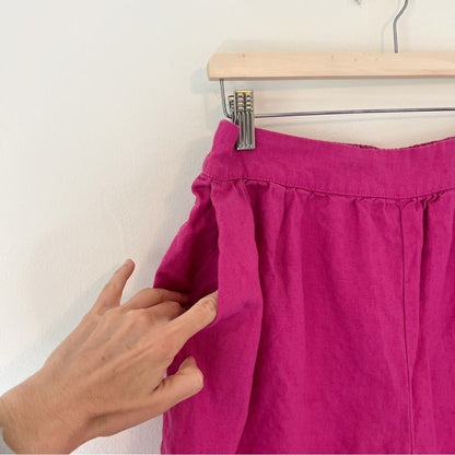 Boden 100% Linen Pink Pull on Shorts Size 10 Barbiecore Coastal Vacation