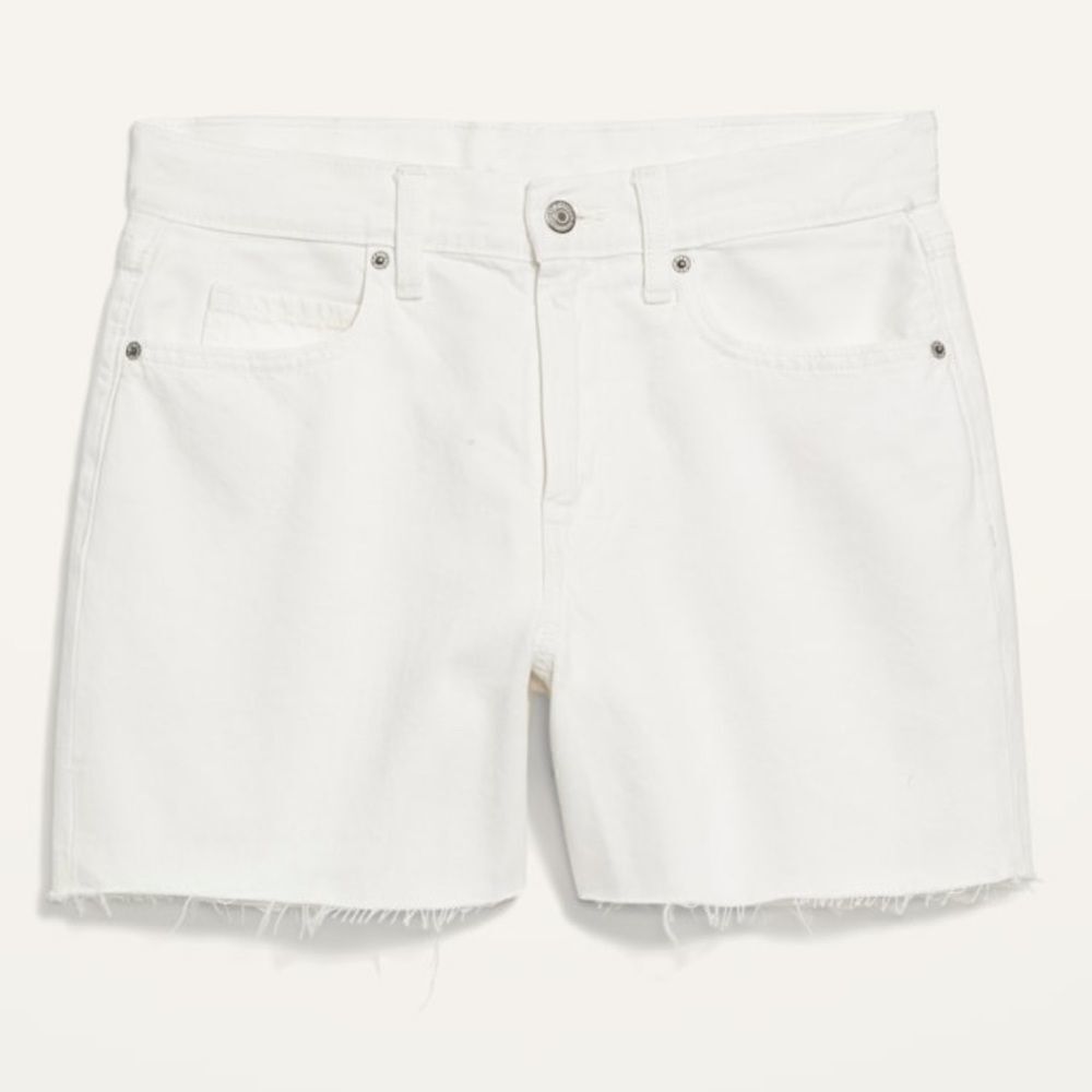 Old Navy High-Waisted Slouchy Straight White Cut-Off Jean Shorts Size 20