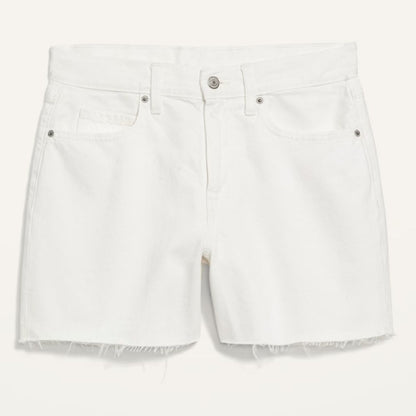 Old Navy High-Waisted Slouchy Straight White Cut-Off Jean Shorts Size 20