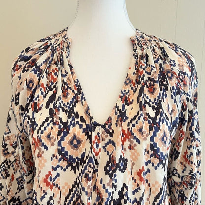 Evereve Layla Ikat Print Blouse Top Size XS