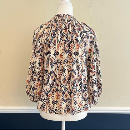 Evereve Layla Ikat Print Blouse Top Size XS