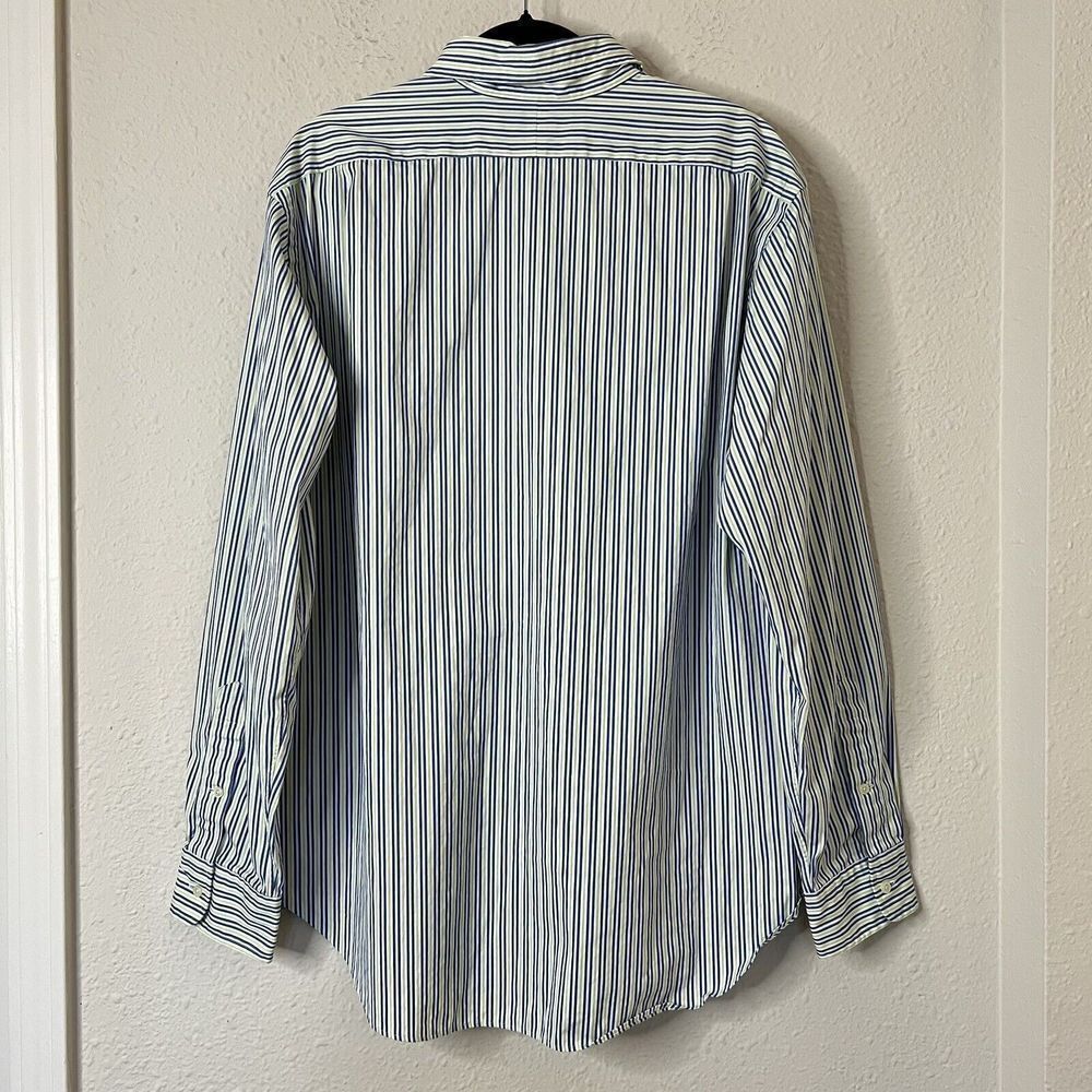 Polo Ralph Lauren GREEN/BLUE/WHITE STRIPED Classic Fit  Button Down Shirts