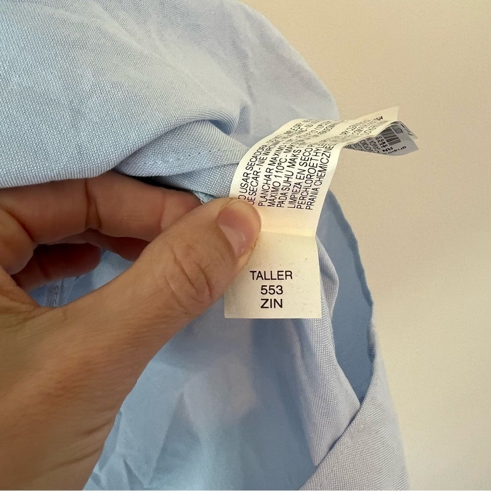 Zara Sky Blue Poplin Dress with Buckle Belt NEW Size Small Blogger Favorite