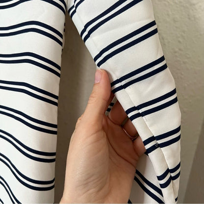 Talbots Boyfriend Button Down Shirt Blouse Striped Size Medium
