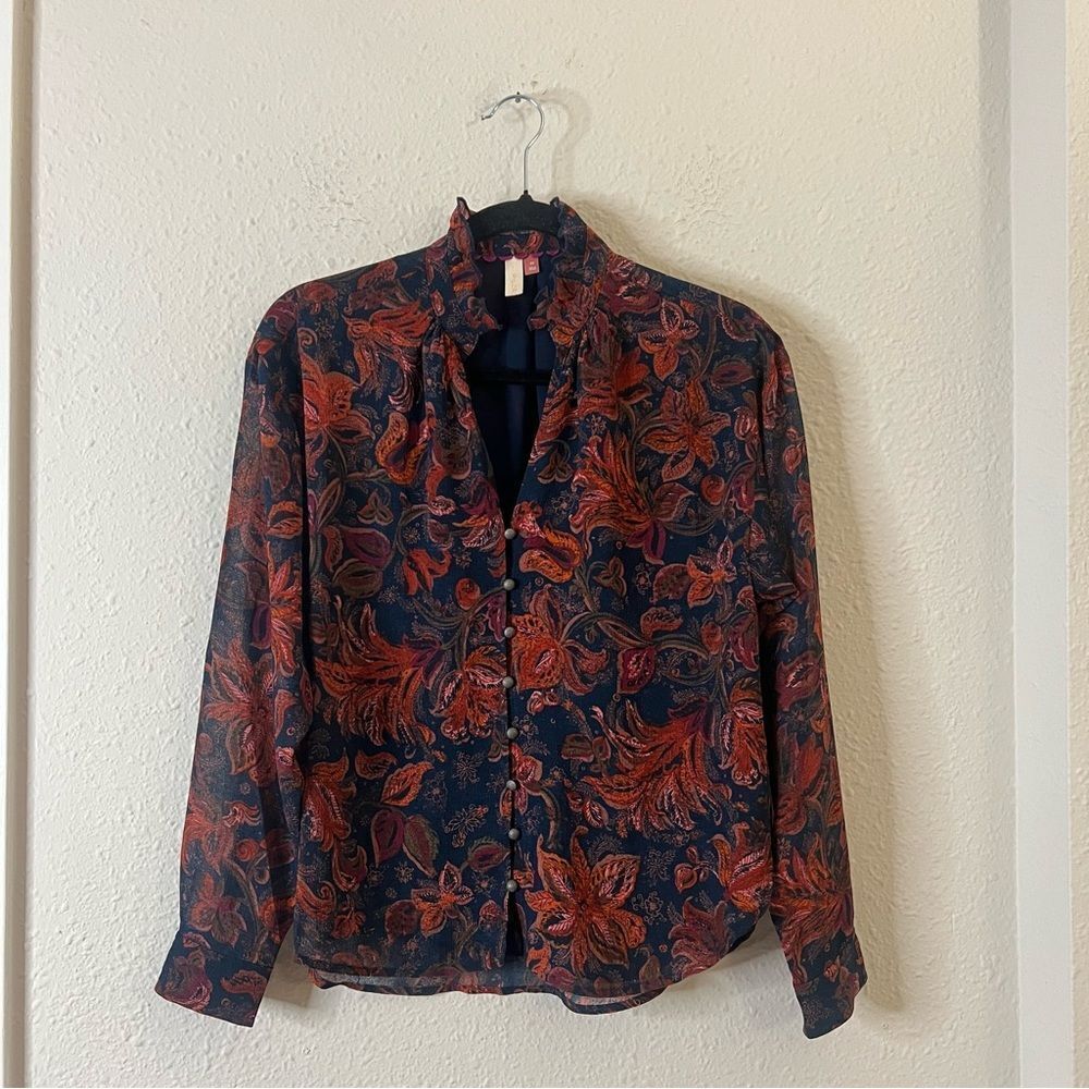 Anthropologie Pilcro The Tavi Floral Buttondown Blouse Top Size XS