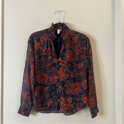 Anthropologie Pilcro The Tavi Floral Buttondown Blouse Top Size XS