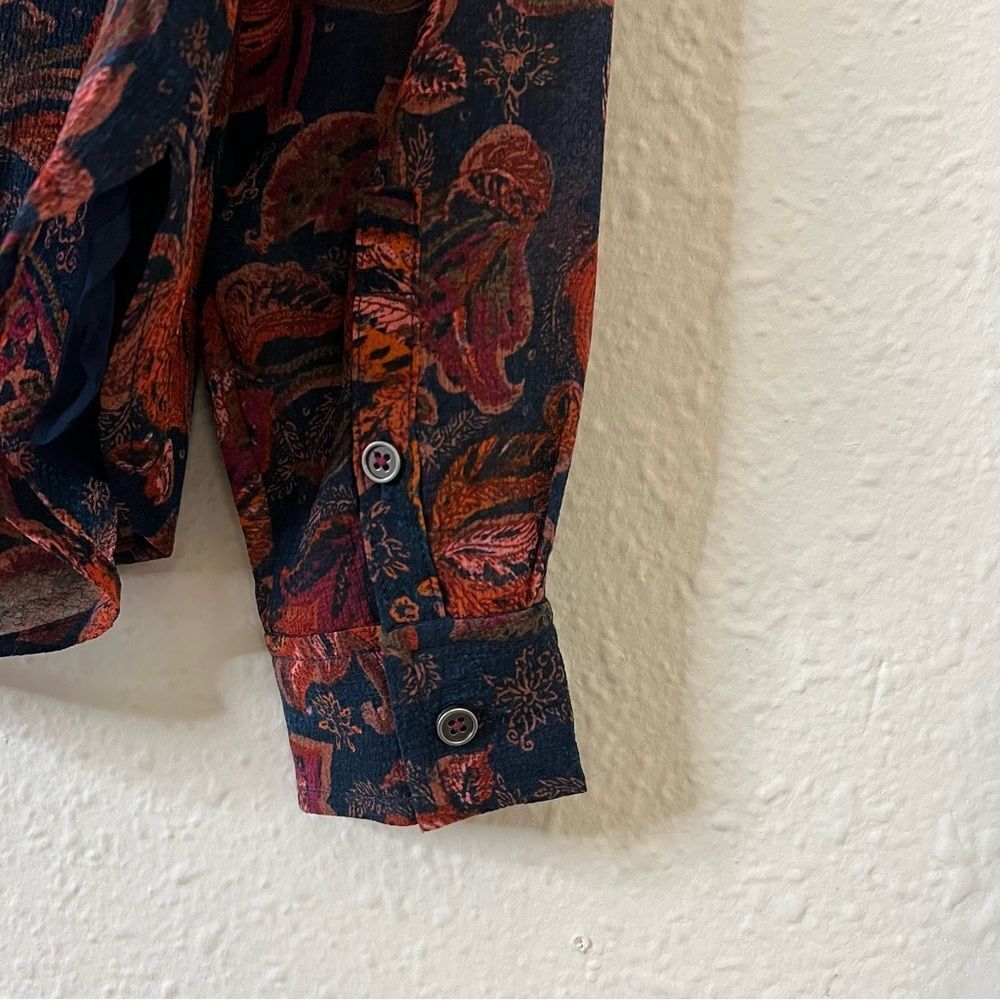 Anthropologie Pilcro The Tavi Floral Buttondown Blouse Top Size XS