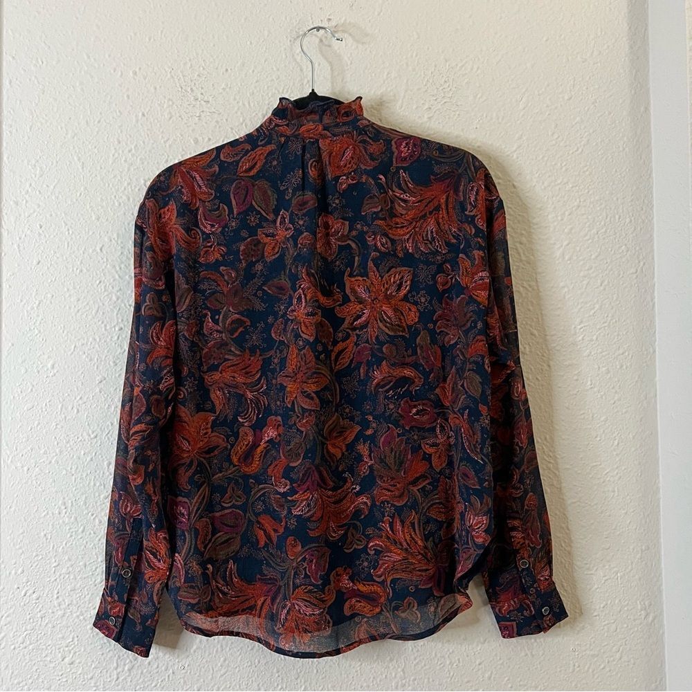 Anthropologie Pilcro The Tavi Floral Buttondown Blouse Top Size XS