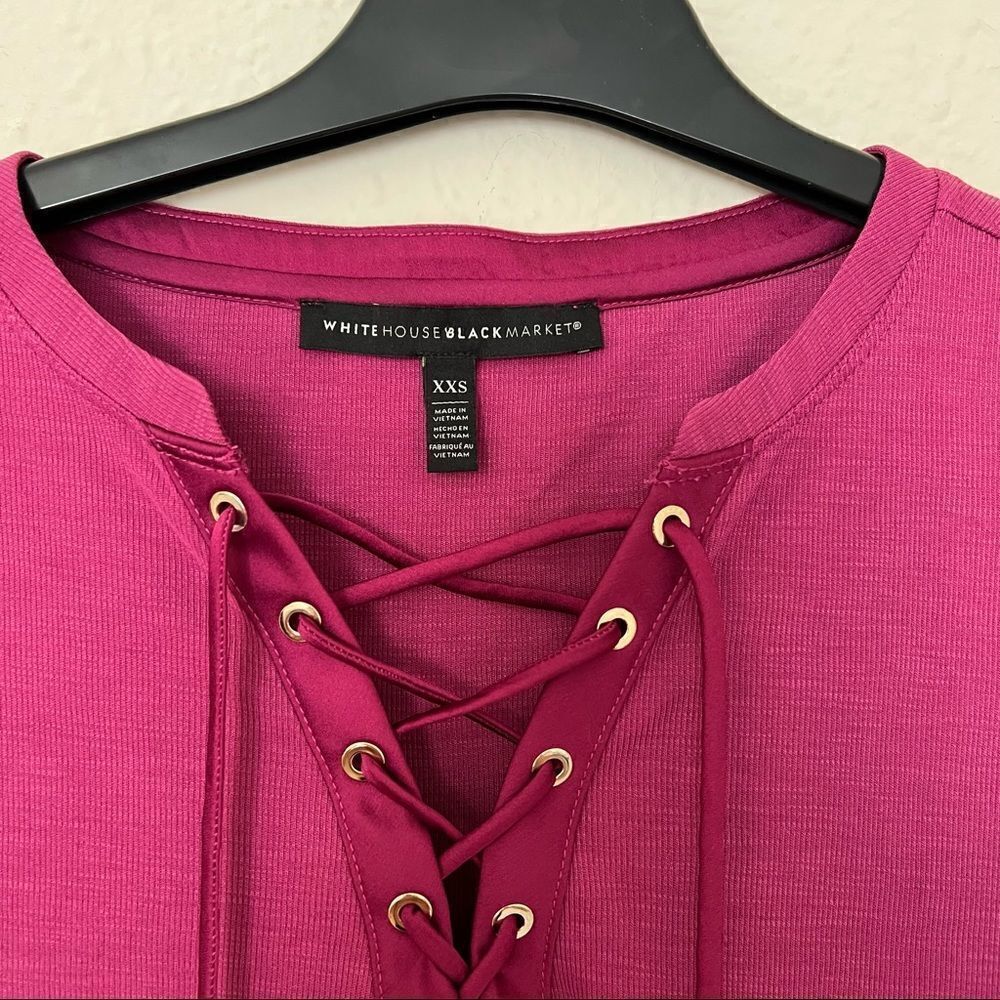 White House Black Market Tie Front Blouse Top