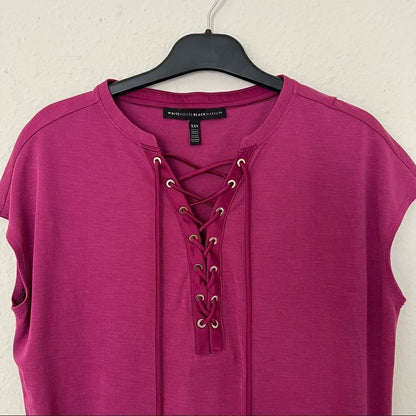 White House Black Market Tie Front Blouse Top