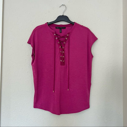 White House Black Market Tie Front Blouse Top