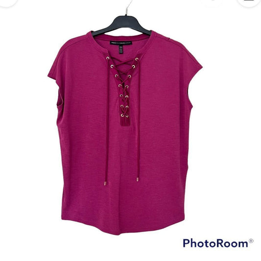 White House Black Market Tie Front Blouse Top