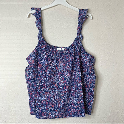GAP Floral Flutter Sleeves Tank Top Size XL