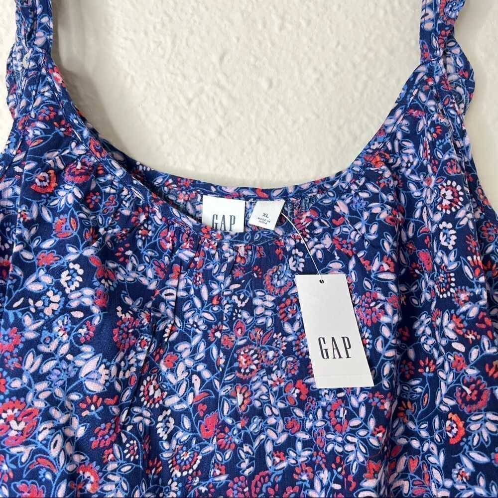 GAP Floral Flutter Sleeves Tank Top Size XL